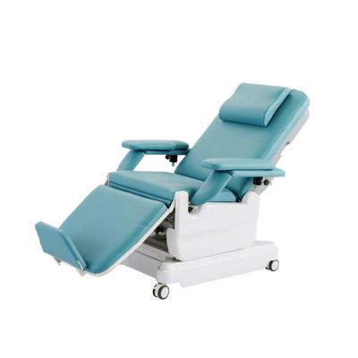 China Blue Electric Type Clinic Equipment Simple Blood Donation Iron Jet Hospital Factory Sale Modern Fixed Height Chair for sale