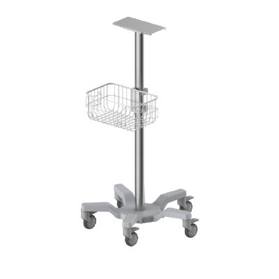 China Hospital Clinic Rolling Rack Cart Stand For Mobile Patient-monitor Trolley With Fix Height For Medical Devices Hospital Furniture for sale