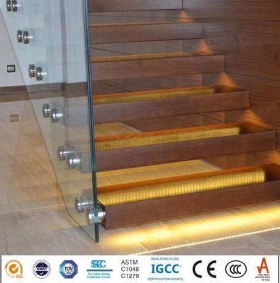 China CE certificate frameless balustrade railing glass clear or colored PVB laminated glass price for sale