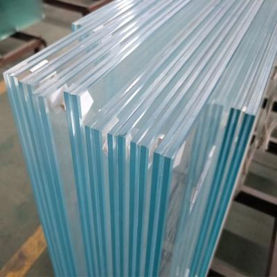 China Durable 13.52mm low iron ultra clear tempered laminated safety glass infill panels for interior commercial railing for sale