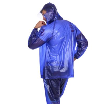 China Cheap Waterproof Transparent Plastic Soft Adult Suit Of Singlet Raincoat PVC Couples Raincoat With Pockets And Lengthened Edge Motorcycle Rain Wear for sale