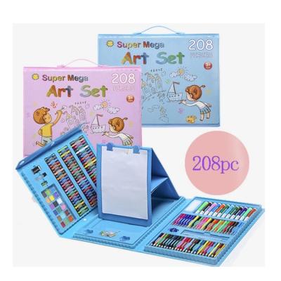 China 208pcs Watercolor Painting Pen Set Colored Pencil Oil Painting Stick Student Artistic Gift Set With Drawing Board For Kids for sale