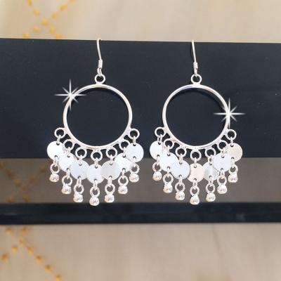 China Nickel Plated Sterling Silver Free 990 Women's Tassel Earrings Fashion Jewelry Earrings Luster Threading Long Tassels Dangle for sale