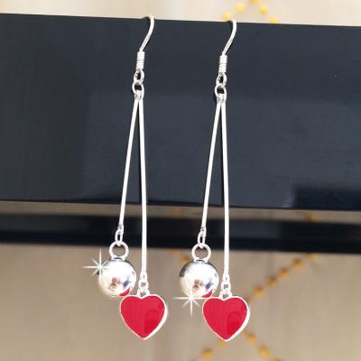 China Nickel Free S990 Sterling Silver Dangle Earrings Cute Long Circle Star Tassels Earrings High Polished Aesthetic For Women for sale