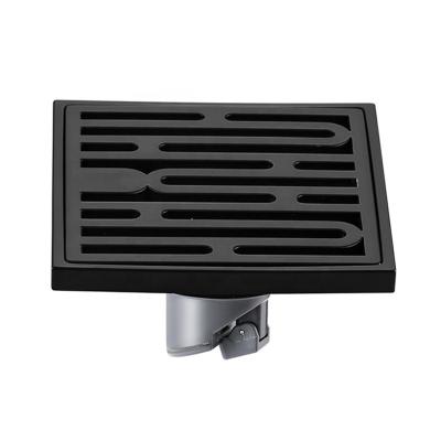 China Square Toilet Sustainable Shower Bathroom Floor Drain Black Stainless Steel Floor Drain for sale