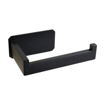 China Durable Bathroom Accessories Square Design Towel Holder Black / Silver Color Bathroom Paper Holder for sale