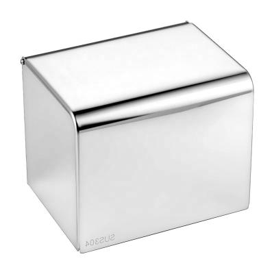 China Durable Tissue Box SUS304 Metal Installation Stainless Steel Luminous Silver Punch Rolled Paper Box for sale