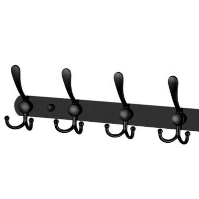 China Household Clothes Hooks Modern Design Matte Black Color Stainless Steel Wall Mounted Storage Hooks for sale