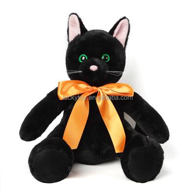 China Decoration Halloween Cat Soft Plush Toy Doll Custom Maker No Minimum Realistic Black Realistic Cat Plush Cats Stuffed Animal Pillow for sale