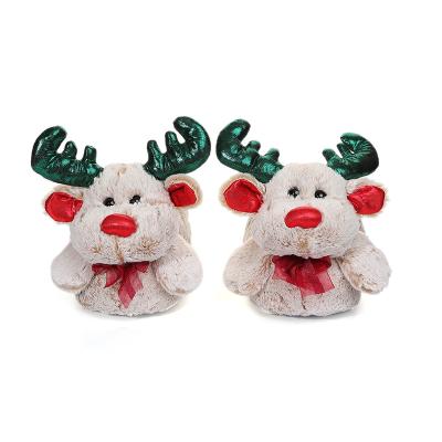 China Yangzhou Christmas Plush Animal Lightweight Custom Reindeer Slippers Unisex TOY LUCK Home for sale