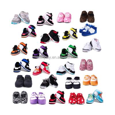 China Light LUCK TOY Wholesale Custom One Size Fits All Yezzy's Fuzzy Warm Sneaker Slipper Plush Women's Slipper Sneaker for sale