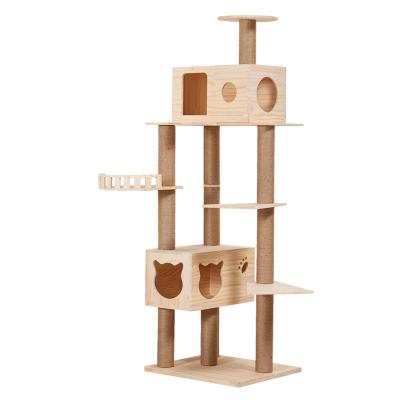 China Wooden Material Cat Climbing Tree Large Trees Best Viable Quality and House for the Cat. for sale