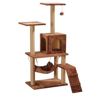 China Best Quality Sustainable Pile Cat Tree with House for Cats Playing and Sleeping. for sale