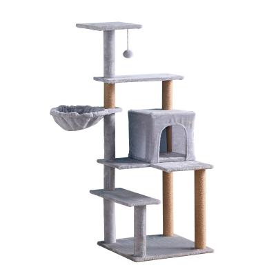 China Pilou Simple Style Cat Tree Viable With House For Cats Playing And Sleeping. for sale