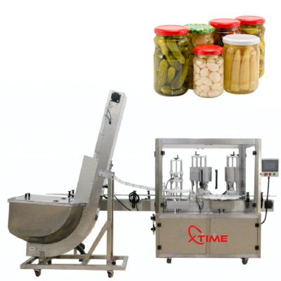 China Food Cucumber Pickle Scale Weighing Jar Packaging Machine Garlic Pickle Bottle Filling Line for sale