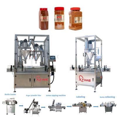 China Automatic Food/Spice Spices Powder Turmeric Packing Line And Masala Auger Powder Filling Machine for sale