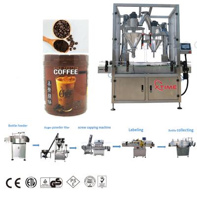 China Automatic beverage coffee powder cocoa powder packaging machine/dry filling production line sale in Vietnam for sale