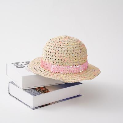 China 2023 Wholesale Picture Kids Straw Hats Kids Hats Girls Summer Beach Straw Hat for sale