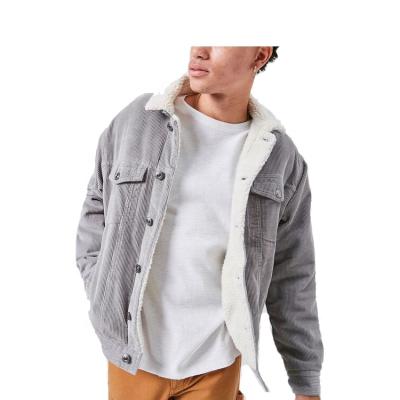 China New 100% Cotton Corduroy Shearling Edged Custom Cheap Plus Size Faux Warm Jacket Men's Winter Jacket 100% Winter Jacket for sale