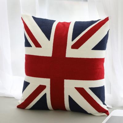 China Flag Design Anti-Static Pillow Cover 45*45cm Embroidery Cushion Cover 100% Cotton Decoration Thow Pillow Cover For Sofa for sale