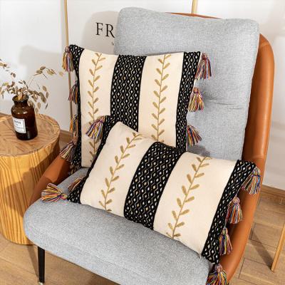 China Anti-Static Home Decoration Bohemia Pillow Case 18x18 Macrame Tassels Pillowcase Blanket Office Car Bed Cushion Handmade Covers for sale