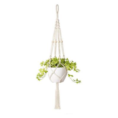 China New Desgin Classic 2021 Macrame Plant Hangers Wall Hanging Planter Flower Pot Holder Handmade Home Decor Tied Hanging Baskets for sale