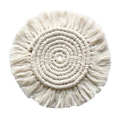 China Heat Insulation Macrame Place Mat Cup Viable Mat Tablecloth Nordic Coaster Mat Handwoven Bohemia Boho Macrame for sale