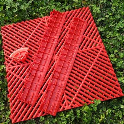 China 400x400mm Heavy Duty Interlocking Garage Drainage Garage Basement Home Plastic Vented Floor Tiles for sale