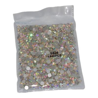 China Nail Art Rhinestones Factory Wholesale Shiny Crystal AB Color Glass Fix Silver Base Nail Art Rhinestones Non-Hot Lasting Glitter for sale