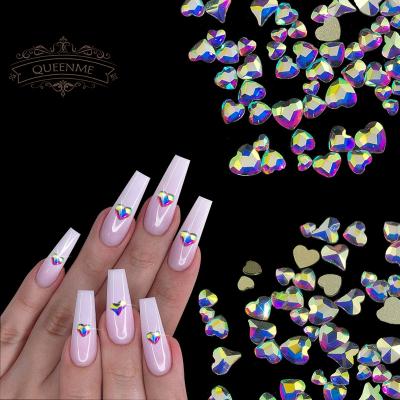 China Non Hot-fix Rhinestone Nail Assorted 150 Styles Shaped Crystals For Iridescent Glass Nail Art Rhinestones AB Nails Flatback for sale