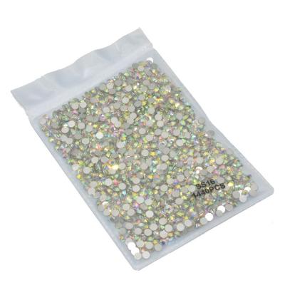 China Free Sample Flatback Crystal Glass Sliver Back Glass Flatback Non Hotfix Rhinestone Nail Stone for sale