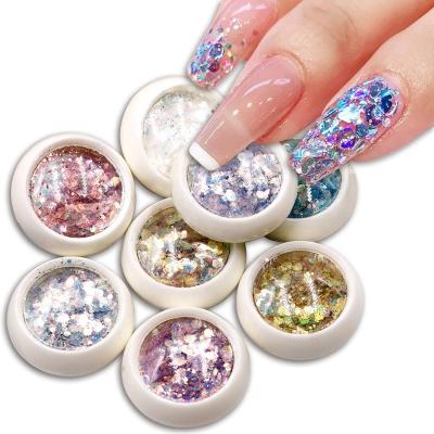 China High Shinny Hot Sale Nail Mermaid Glitter Flakes 3D Hexagon Colorful Sequins Adorn Polish Glitter Confetti Art Manicure Nail Decorations for sale