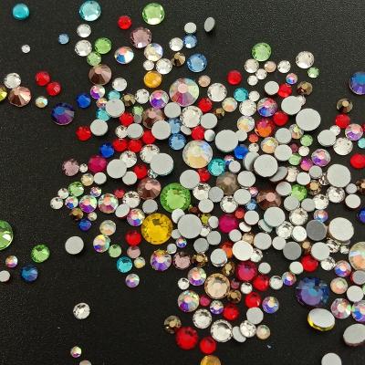 China Nail Art Rhinestones Hot Sale Mix Size ss3-ss20 14400pcs Sliver Back Non Hot Fix Crystal Rhinestones Hot Sale Mix Durable Rhinestone Glass Gems For Nail Art DIY for sale