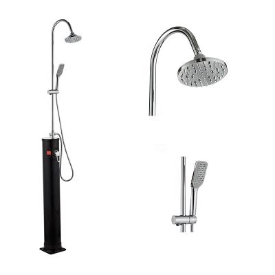 China PVC+ABS WITH HOT SALE CHROME CYEN 2021 PVC Pool Shower Solar Shower Portable Black Solar Garden Shower Outdoor Solar Shower for sale