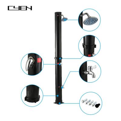 China PVC+ABS WITH CHROME CYEN 2021 35 L Black Solar Powered Outdoor PVC Body Garden Beach Shower Pool Swimming Outdoor Solar Shower Solar Shower for sale