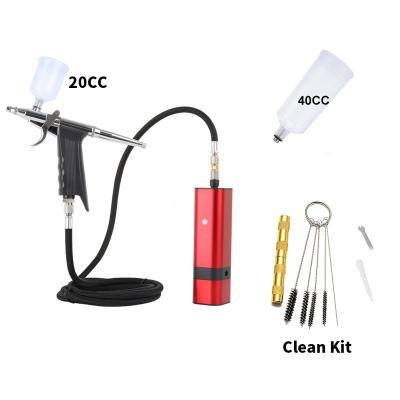 China Portable Mini Cordless Airbrush Set with Compressor Gun Kit for Makeup Painting Cake Decorating Nail Design Tattoo Coloring Airbrush Compressor Kit TM80S-116 for sale