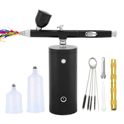 China Personal Makeup Mini Airbrush Compressor Travel Beauty Care Salon Compressor Brush Make Up Facial Kits Harden Decorating Tools for sale