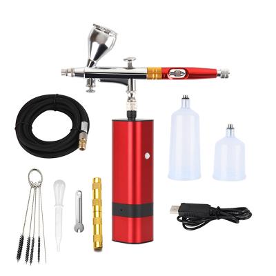 China Upgraded Airbrush Portable Auto Mini Air Kit Brush Gun with Quiet Compressor for Art Cake Nail Model Painting Tattoo Manicure TM80S+180R for sale