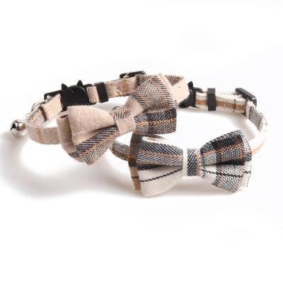 China Factory direct wholesale stocked in the current British style luxury dog ​​bow tie collar for sale