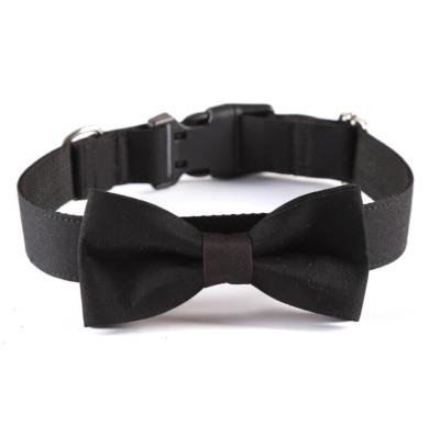 China Wholesale Personalized High Quality Durable Simple Black Dog Bow Tie Pet Collar for sale