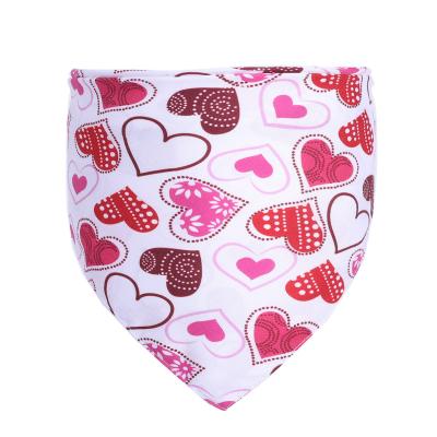 China Stocked Sale Valentine's Day Pet Drool Scarf Dog Cat Scarf Love Triangle Bandana for sale