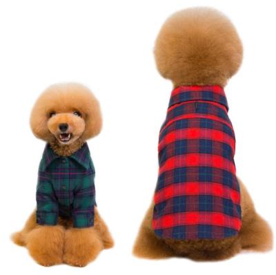 China Eco-Friendly Wholesale British Style Plaid Polyester Designer Winter Dog Clothes for sale