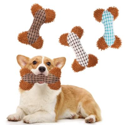 China Viable New Arrival Style Plush Bone Shape Popular Dog Squeaky Chew Toy for sale