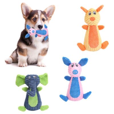 China Viable Hot Selling Cute Animals Train Plush Interactive Dog Squeaky Toy for sale