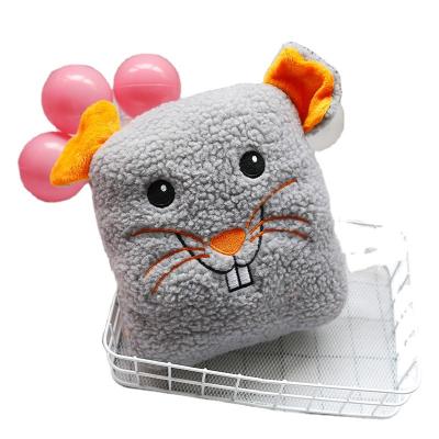 China Halloween Viable High Quality Short Vocal Gray Square Mouse Plush Molar Dog Toy for sale