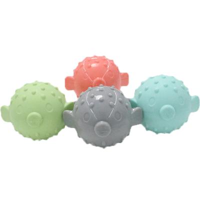 China Viable Hot Selling TPR Spike Ball Small Fish Dog Interactive Rubber Molar Dog Toy for sale