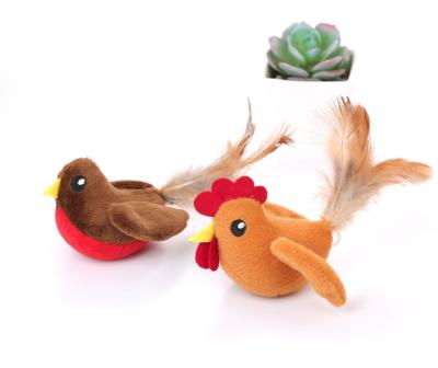 China Viable Pet Cat Toy With Pull Ring Vibration Toy Bird Cock Modeling Pet Supplies for sale