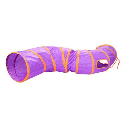 China Viable Hot Selling Foldable Purple And Brown Three Way Cat Tunnel Toy for sale