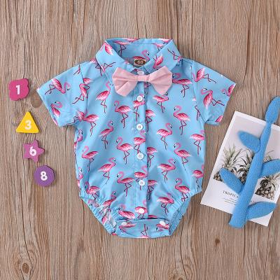 China Summer Baby Boy Romper Newborn Overalls Jumpsuit Short Sleeve Top Clothes for sale