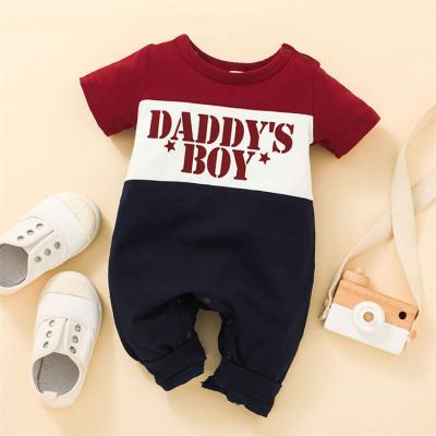 China New Arrival Summer Babies Boy Romper Cotton Shorts Newborn Sleeve Letter Infant Boys Overalls for sale